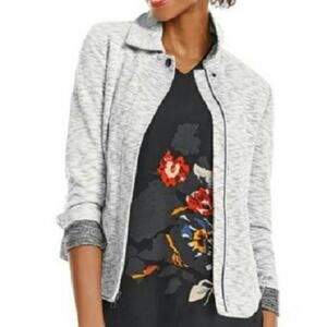 Cabi Zip Up Heathered Grey Jacket Womens S Lightweight Casual Classic Bomber